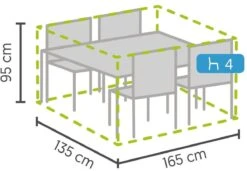 Weersbestendige Beschermhoes Tuinset (S) | 165 X 135 X 95 Cm | Premium | Waterproof | TÜV Rheinland Gecertificeerd | Hoes Voor Tuin | Waterdicht | Solution Dyed (verkleuring Onmogelijk) | Grijs / Antraciet -Tuinmeubelen Winkel 1200x832