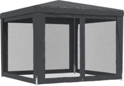 Prolenta Premium Partytent Met 4 Mesh Zijwanden 3x3 M HDPE Antracietkleurig -Tuinmeubelen Winkel 1200x832 3