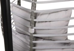 Pro Garden Lowander Hangstoel Egg 191x126x126- Schommelstoel Met Rattan Cocoon En Robuust Stalen Standaard Incl. Kussens - Volledig Inklapbaar - Lichtgrijs -Tuinmeubelen Winkel 1200x840