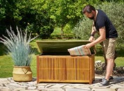 Casaria Opbergbox Acacia Hout – Weerbestendig 115cm - Bruin -Tuinmeubelen Winkel 1200x877 2