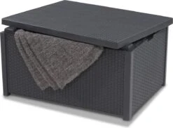 Allibert Arica Tuintafel - 79x59,5x42 Cm - Grafiet -Tuinmeubelen Winkel 1200x892