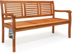 Casaria Tuinbank - FSC®-Gecertificeerd Eucalyptushout - 153cm Bruin -Tuinmeubelen Winkel 1200x893 5