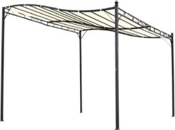 Outsunny Pergola Partytent Paviljoen Overkapping Tent Metaal Crème 297x297 Cm 84C-038 -Tuinmeubelen Winkel 1200x896 1