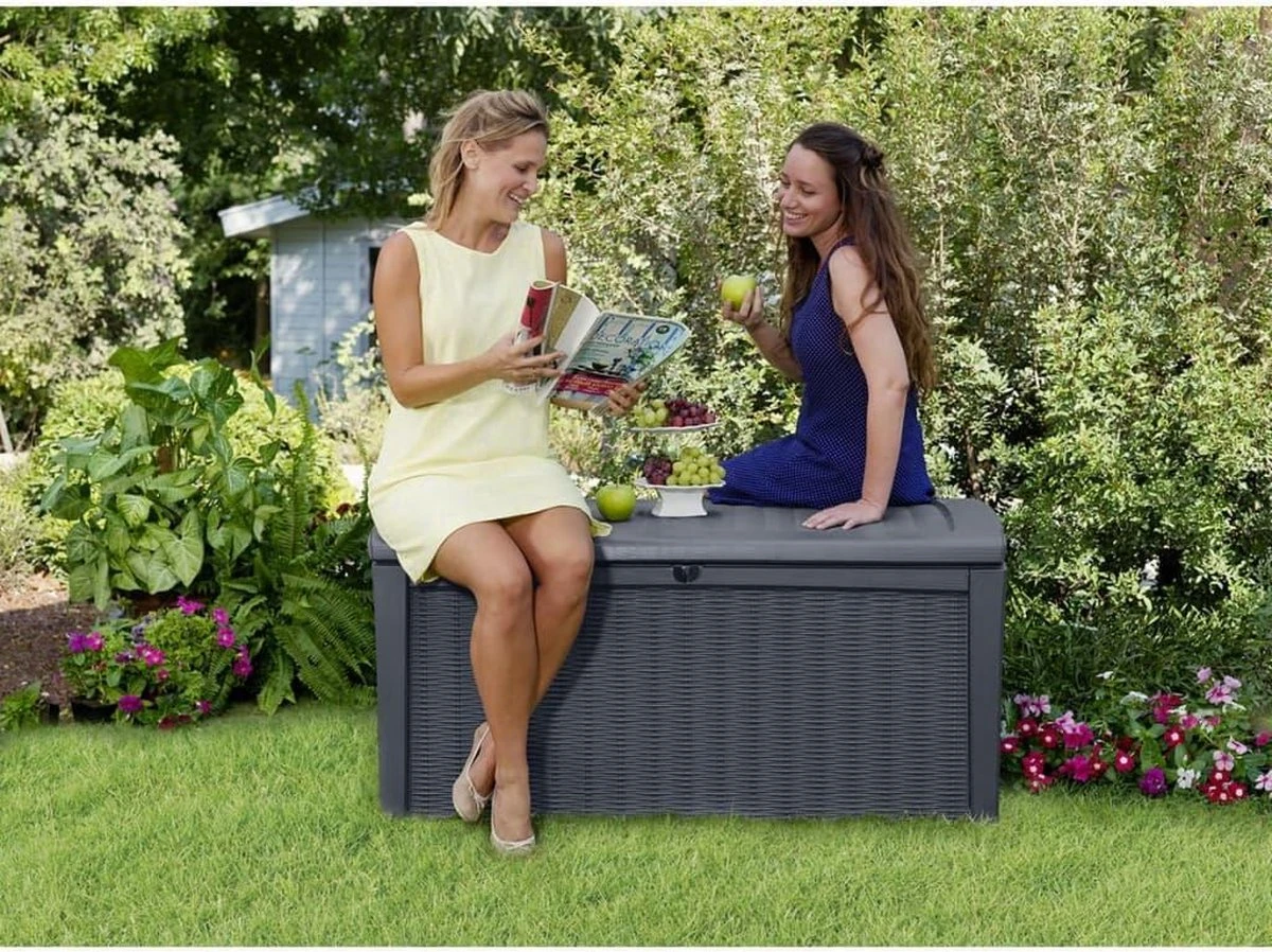 Keter - Borneo Opbergbox - 416 Liter - 129.5 X 62.5 X 70 Cm - Antraciet 8 Keter - Borneo Opbergbox - 416 Liter - 129.5 X 62.5 X 70 Cm - Antraciet - Afbeelding 6