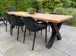 Tuintafel Douglas 300 Cm X 90 Cm | Stalen Poten | 8-10 Personen | DuuMaa -Tuinmeubelen Winkel 1200x899 10