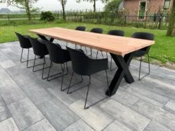 Tuintafel Douglas 300 Cm X 90 Cm | Stalen Poten | 8-10 Personen | DuuMaa -Tuinmeubelen Winkel 1200x899 12