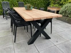 Tuintafel Douglas 220 Cm X 90 Cm | Stalen Poten | + Montage | Duurzame Eettafel | Onderhoudsarm 6-8 Personen | Geschaafd Hout | DuuMaa -Tuinmeubelen Winkel 1200x899 16