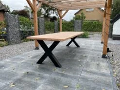 Tuintafel Douglas 300 Cm X 90 Cm | Stalen Poten | 8-10 Personen | DuuMaa -Tuinmeubelen Winkel 1200x899 7