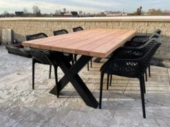 Tuintafel Douglas 300 Cm X 90 Cm | Stalen Poten | 8-10 Personen | DuuMaa -Tuinmeubelen Winkel 1200x899 9