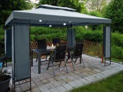 Casaria Paviljoen Lorca 3x3m - UV-bescherming 50+ Metaal - Antraciet -Tuinmeubelen Winkel 1200x900 30