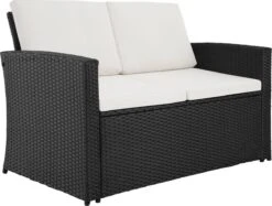 Tectake - Wicker Zitgroep Tuinset Lucca - Zwart - 404131 -Tuinmeubelen Winkel 1200x908 3