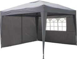 Garden Royal Partytent 3x3m Easy Up Grijs Met 2 Zijwanden