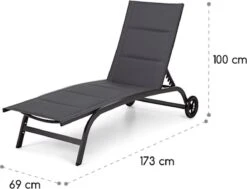 Blumfeldt Limala Tuinstoel - Ligstoel - Relaxstoel - Rugleuning In 6 Standen Verstelbaar - 2 Vielen - Draagkracht: Max. 150 Kg -Tuinmeubelen Winkel 1200x918