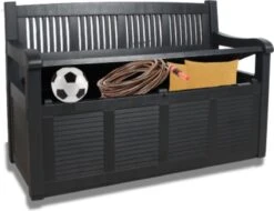 Merkloos Opbergbank Van Kunststof | 130 X 60 Cm | Antraciet -Tuinmeubelen Winkel 1200x923 1