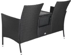 Casaria Tuinbank Polyrattan – 2 Zitter Incl. Tafel & Kussens – Zwart -Tuinmeubelen Winkel 1200x926 7