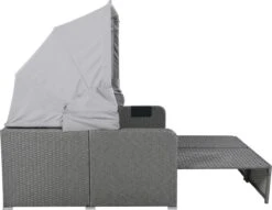 Polyrattan Patio Rieten Meubels Set Voor 2 Personen-Outdoor Rattan Sofa Set Met Intrekbare Luifel-lounge Bank-PE Rotan Loveseat Voor Achtertuin Veranda Tuin Zwembad Balkon-grijs -Tuinmeubelen Winkel 1200x929 1