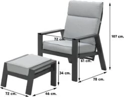 Garden Impressions Max Verstelbare Stoel + Voetenbank -Tuinmeubelen Winkel 1200x933