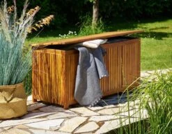 Casaria Opbergbox Acacia Hout – Weerbestendig 115cm - Bruin -Tuinmeubelen Winkel 1200x935 4