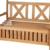 Needs&wants® Houten Tuinbank Met Opbergruimte, 2-zits Kistbank Houten Klassieke Bank Opslag, Grote Tuinopbergbank Van Massief Hout Weerbestendig Voor Buiten Tuin, Balkon, Terras, 115x61x85 Cm, Donker-bruin