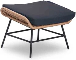 BUITEN Living Dex Wicker Loungestoel Tuin Incl. Wicker Voetenbank | Wicker + Aluminium | Bamboe Antraciet -Tuinmeubelen Winkel 1200x951 1