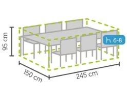 Weersbestendige Beschermhoes Tuinset | 245 X 150 X 95 Cm | Premium | Waterproof | TÜV Rheinland Gecertificeerd | Hoes Voor Tuin | Waterdicht | Solution Dyed (verkleuring Onmogelijk) | Grijs / Antraciet -Tuinmeubelen Winkel 1200x960