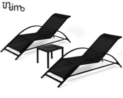 Intimo Ligbeddenset + Tafel - Zwart - 163x60x65/45x45x40 -Tuinmeubelen Winkel 1200x960 6