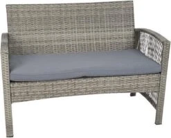 Merkloos Tuin Loungeset Grijs / Bruin - Lounge Set Tuin - Relax Bank - Lounge Bank Tuin - Tuinbank - Loungebank - Tuinset/ Loungebank - Tuinset - Tuinstoel - Loungeset - Rattan Tuinmeubilair - Poly Rotan Tuinmeubelen - Grijs / Bruin -Tuinmeubelen Winkel 1200x965