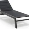 Blumfeldt Renazzo Lounge Ligstoel - Ligbed Voor De Tuin - Aluminium Tuinstoel - 6 Standen - Waterafstotend - Bekleding Van 70 % Pvc En 30 % Polyetheen - Zwart -Tuinmeubelen Winkel 1200x982