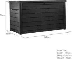 Keter Ontario Opbergbox - 870L - 147x83x86cm - Grafiet -Tuinmeubelen Winkel 1200x990 4