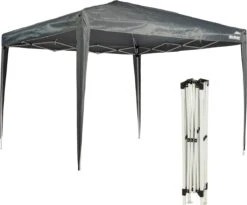 MaxxGarden Partytent - Paviljoen - 3x3 - Easy Up - Opvouwbaar - Waterdicht - Zwart -Tuinmeubelen Winkel 1200x995 4