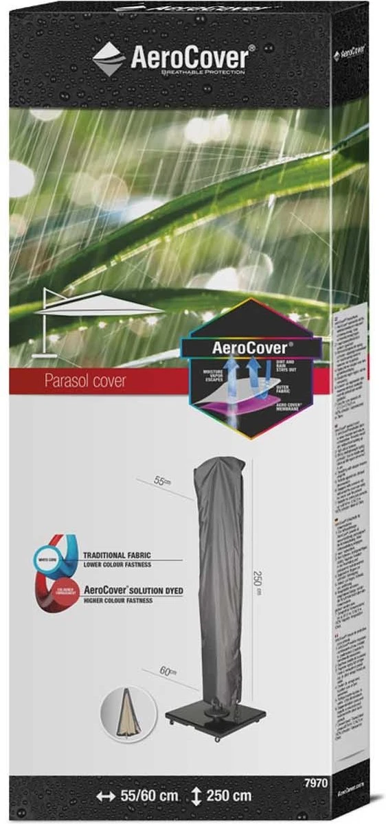 AeroCover Parasolhoes - Zweef Parasols - Grijs - 250x55 Cm (HxB) 9 AeroCover Parasolhoes - Zweef Parasols - Grijs - 250x55 Cm (HxB) - Afbeelding 7