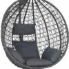 Bircim Hangstoel Ei/Egg-Vorm Met Dikke Kussens - Voor Binnen En Buiten - Incl. Standaard, Onderstel & Kussens - Antraciet -Tuinmeubelen Winkel 613x1200