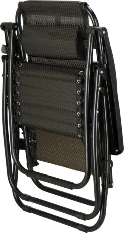 Springos Tuinstoel | Ligstoel | Opvouwbaar | Verstelbaar | Ergonomische Hoofdsteun | Bruin / Zwart -Tuinmeubelen Winkel 641x1200
