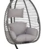 Pro Garden Lowander Hangstoel Egg 191x126x126- Schommelstoel Met Rattan Cocoon En Robuust Stalen Standaard Incl. Kussens - Volledig Inklapbaar - Lichtgrijs -Tuinmeubelen Winkel 667x1200