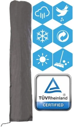 Weersbestendige Parasolhoes - Max. 4 X 4 M - Grijs / Antraciet - Zweefparasol -Tuinmeubelen Winkel 703x1200