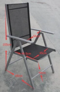 Tuinstoel Standenstoel Aluminium Antraciet 7 Standen Per 2 Stuks -Tuinmeubelen Winkel 782x1200