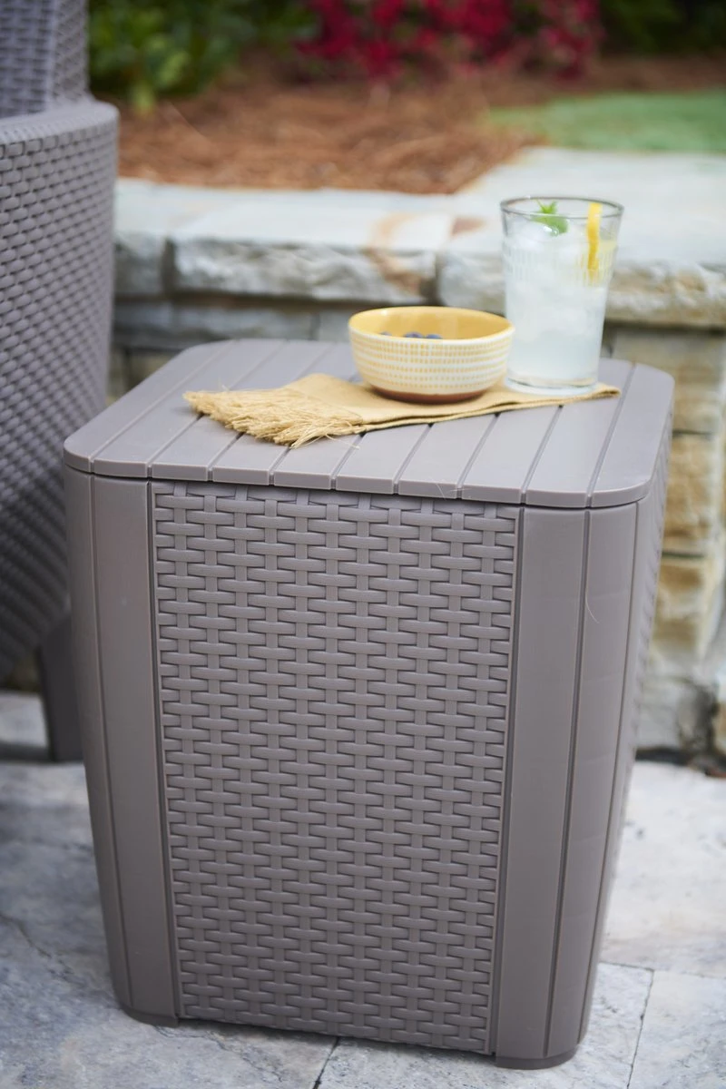 ALLIBERT Keter Luzon Opbergtafel - 39x39x43cm - Donkergrijs 5 ALLIBERT Keter Luzon Opbergtafel - 39x39x43cm - Donkergrijs - Afbeelding 3