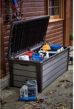 Keter Brushwood Opbergbox - Kussenbox - 455L - 145x69,7x60,3cm - Grafiet -Tuinmeubelen Winkel 813x1200 1