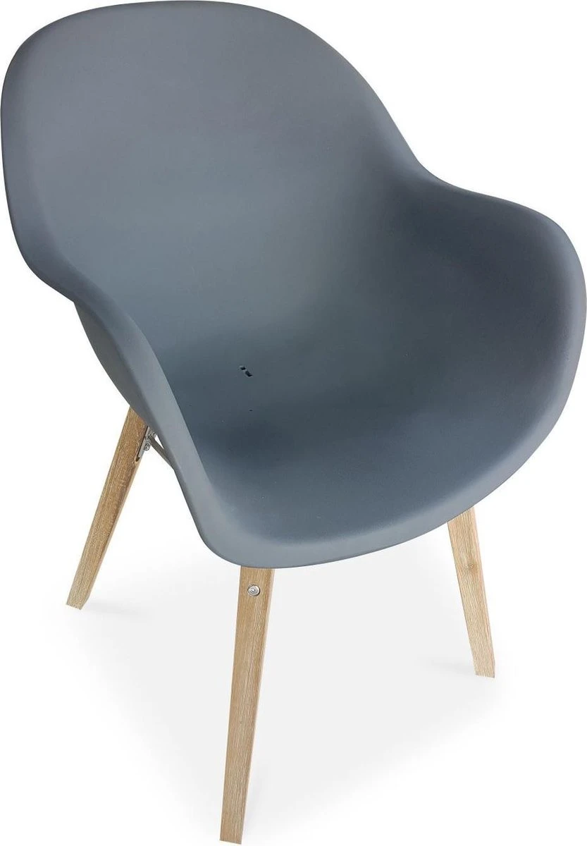 Alice's Garden Kuipstoelen CELEBES - Set Van 4 - Acacia En Kunststof - Grijs 4 Alice's Garden Kuipstoelen CELEBES - Set Van 4 - Acacia En Kunststof - Grijs - Afbeelding 2