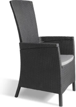 Allibert Vermont Verstelbare Tuinstoel - 64x68x107cm - Grafiet -Tuinmeubelen Winkel 860x1200