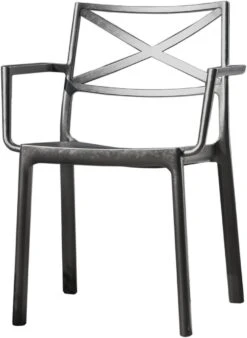 Keter Metalix Tuinstoelen - 4 Stuks - 53,3x60,2x81,3 Cm - Zwart -Tuinmeubelen Winkel 876x1200