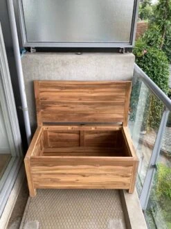 Kleine Teakhouten Tuinbank Met Opbergruimte - 100 X 60 X 90 Cm - Duurzaam Teakhout - Blijft Strak En Mooi - Sterke Constructie Om Lang Mee Te Gaan -Tuinmeubelen Winkel 899x1200 1