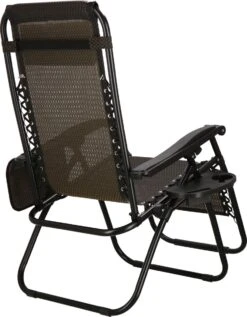 Springos Tuinstoel | Ligstoel | Opvouwbaar | Verstelbaar | Ergonomische Hoofdsteun | Bruin / Zwart -Tuinmeubelen Winkel 934x1200