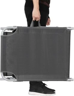 Ligstoel Met Hoofdsteun En Zon Bescherming Verstelbare Rugleuning Inklapbaar Donker Grijs Ligbed Tuin -Tuinmeubelen Winkel 935x1200