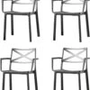 Keter Metalix Tuinstoelen - 4 Stuks - 53,3x60,2x81,3 Cm - Zwart -Tuinmeubelen Winkel 965x1200
