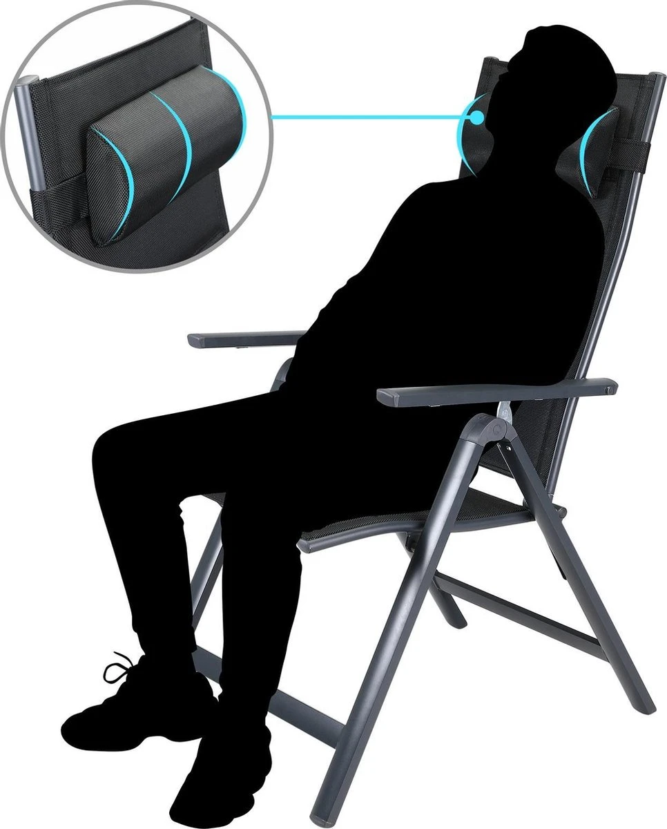 Casaria Tuinstoel Aluminium - 2 Stuks Inklapbaar - Antraciet 8 Casaria Tuinstoel Aluminium - 2 Stuks Inklapbaar - Antraciet - Afbeelding 6